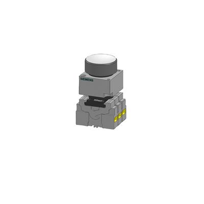 BOTON PULSADOR BLANCO ILUMINADO 110 VCA 1NA/1NC/LED