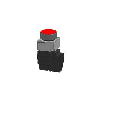 BOTON PULSADOR ROJO ILUM 110/120 VCC/CA 1NA+1NC+LED METAL