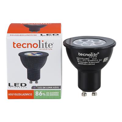 LAMP LED GU10 6W 100-277V IP20 LUZ DE LUNA AZUL NGO TECNOLIT