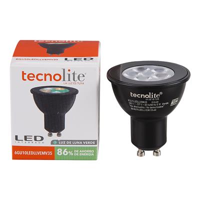 LAMP LED GU10 6W 100-277V IP20 LUZ DE LUNA VERDE NGO TECNOLI