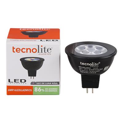 LAMP MR16 LED GX5.3 6W 100-227V 30K/AZUL/65K LUZ LUNA AZUL