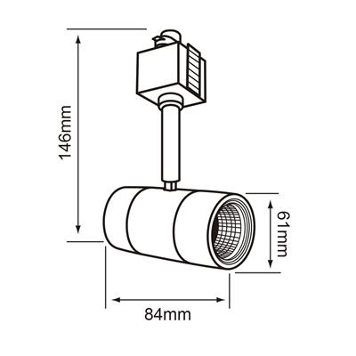 LUM INT SOB RIEL LED 7W 120-240V 27-65K BCO  HALLEY SMART