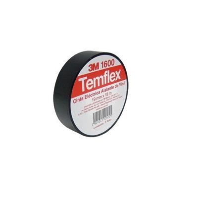 CINTA DE P.V.C. 3M TEMFLEX 1600 NEGRA .019X18M