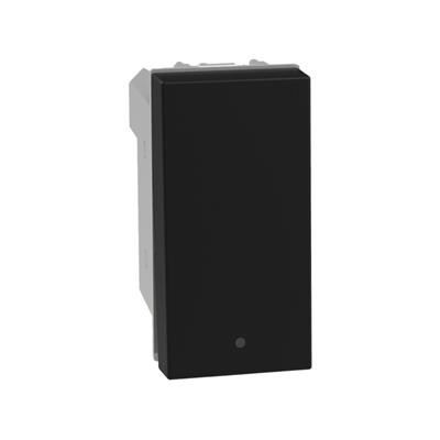 INTERRUPTOR SENCILLO 15A 127V 1MOD NEGRO MATE