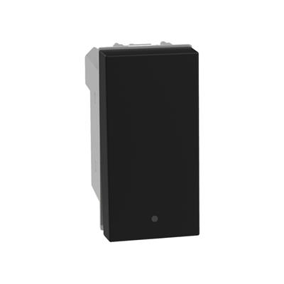 PULSADOR NA 10A 127-277V 1MOD NEGRO MATE