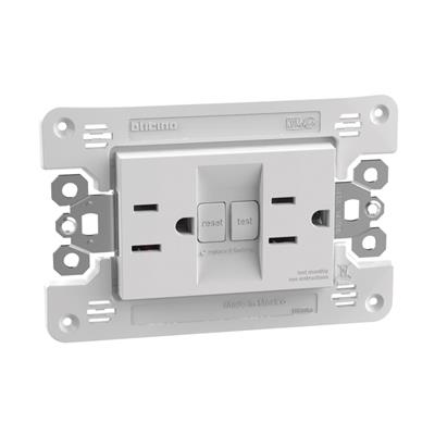 TOMACORRIENTE DUPLX ICFT 15A 125V AUTOPROT C/P INF 3MOD BCO
