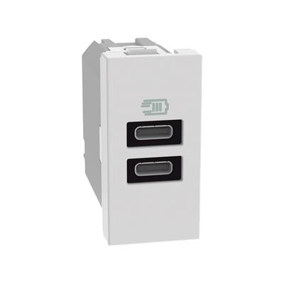 CARGADOR USB TIPO C + C 127V SALIDA 3A-5VCD 1MOD BLANCO