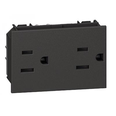 TOMACORRIENTE DUPLEX 2P+T 15A 127-250V 3MOD NGO