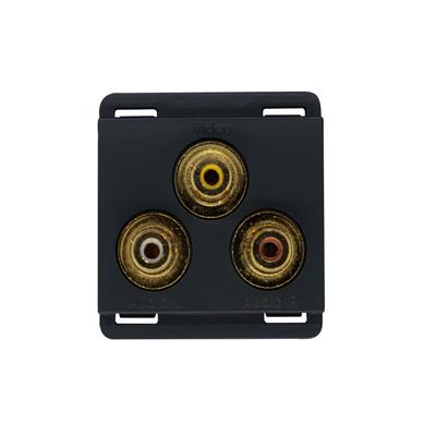 MODULO RCA 2/3 NEGRO MATE SYK