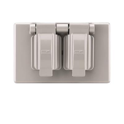 PLACA INTEMPERIE P/CONTACTO DUPLEX HOR BCO