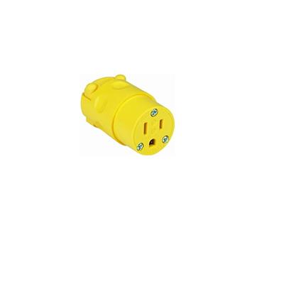 CONECTOR COLGANTE DE  PVC 2P 3H 15 A 125V AMARILLA