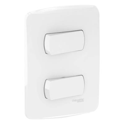 PLACA C/INTERRUPTORES ENSAMB 2MOD 10A 250V BCO MILUZ