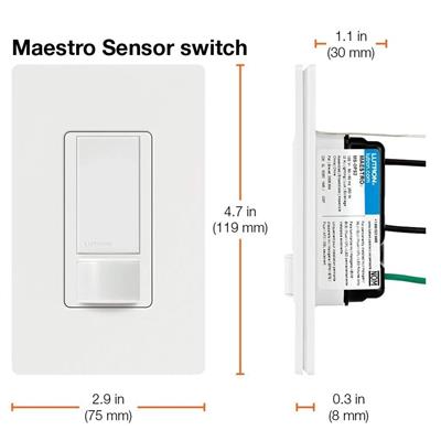 SWITCH MAESTRO 2A BLANCO CON SENSOR PRESENCIA