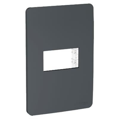 PLACA 1 MOD PLASTICO 4X2 STELLAR BLACK