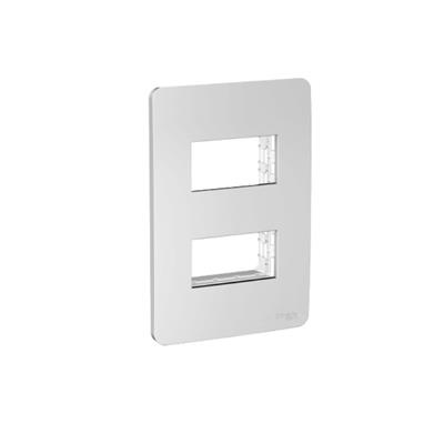 PLACA 2 MOD PLASTICO 4X2 GAMMA SILVER