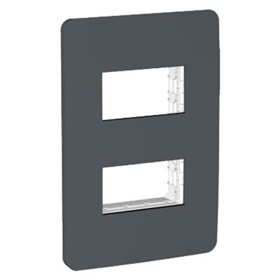 PLACA 2 MOD PLASTICO 4X2 STELLAR BLACK