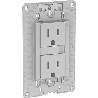 CONTACTO DUPLEX AMERICANO GFCI 2P+T 15A-125V ALUMINIO