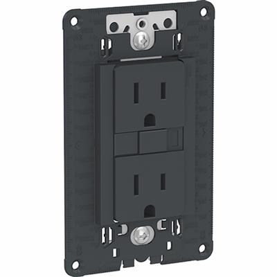 CONTACTO DUPLEX AMERICANO GFCI 2P+T 15A-125V GRAFITO C/SOP