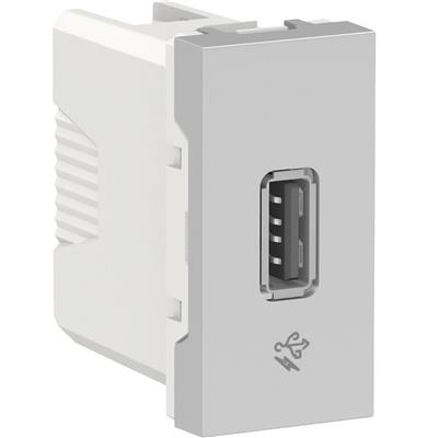 TOMA CARGADOR USB 2.0 1A 127/220V 1MOD ALUMINIO ORION