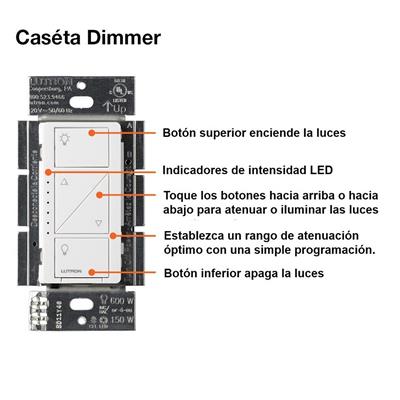 DIMMER 150W LED 120V BLANCO CASETA