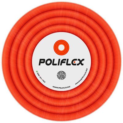 POLIFLEX NARANJA BICAPA ROLLO 50 MTS 1 1/4" INTERIOR LISO