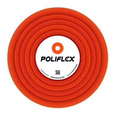 POLIFLEX NARANJA BICAPA ROLLO 50 MTS 1 1/4PG INTERIOR LISO