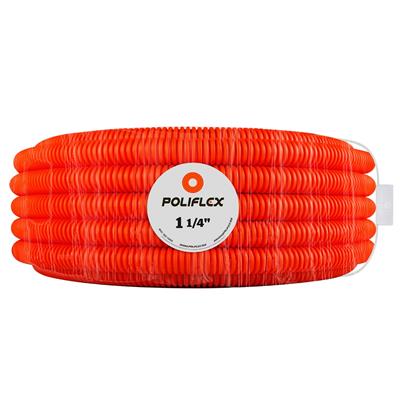 POLIFLEX NARANJA BICAPA ROLLO 50 MTS 1 1/4PG INTERIOR LISO