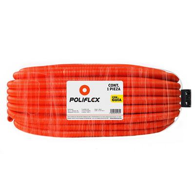 POLIFLEX NARANJA C/GUIA DE 1/2PG ROLLO 100M