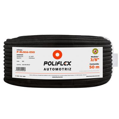 POLIFLEX NEGRO RANURADO ROLLO 50M 3/8PG