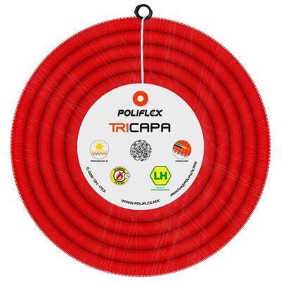 POLIFLEX TRICAPA ROJO RESIDENCIAL ENT C/GUIA 1PG ROLLO 50MT