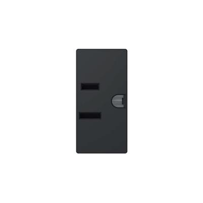CONTACTO 2P +T 15A-127V NEGRO SOF C/PORTE INFANTIL C/1M