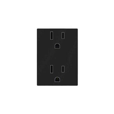CONTACTO DUPLEX 2P +T 15A-127V NEGRO SOF C/PROTE INFANTIL