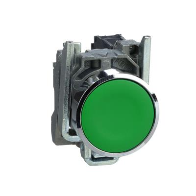 PULSADOR RASANTE 22.5MM NA VERDE