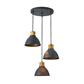 LUM SUSP INT E27 3X180 100-240V S/LAMP NEGRO PELTRE GLOAS II