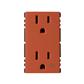 TOMA DUPLEX TIERRA AISLADA 15A 127V NARANJA S25 PLUS SIMON