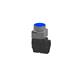 BOTON PULSADOR AZUL ILUM 110/120 VCC/CA 1NA+1NC+LED METAL