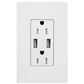 RECEPT 15A 125V C/2 PUERTOS USB BLANCO