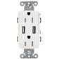 RECEPT 15A 125V C/2 PUERTOS USB BLANCO