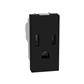 TOMACORRIENTE 2P+T 15A-127V 1MOD NEGRO MATE
