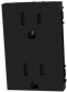TOMACORRIENTE DUPLEX 2P+T 15A 127V 3MOD NEGRO MATE