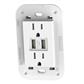 TOMACORRIENTE DUPLEX 2P+T 2USB A+A 3.1A C/CHASIS BLANCO