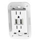 TOMACORRIENTE DUPLEX 2P+T 2USB A+A 3.1A C/CHASIS BLANCO