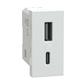 TOMA CARGADOR USB A+C 1MOD 2.4 100-240V BCO ORION