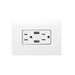 CONTACTO DUPLEX 2P+T 15A-125V BLANCO ALPINO C/2 USB C/PLACA