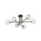 LUM SUSP E27X6 127V SIN LAMPS NEGRO/COBRE CRISTAL ELA