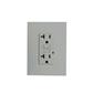 CONTACTO DUPLEX GFCI 20A-125V PLATA FALLA A TIERRA